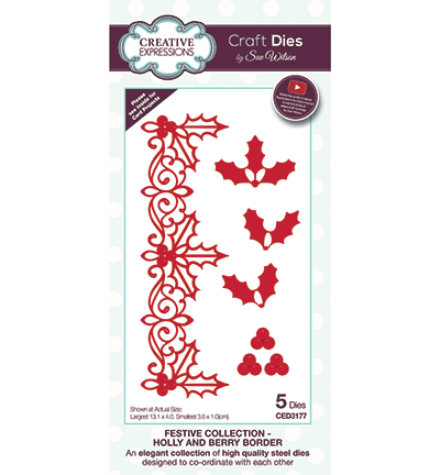 CED3177 - Creative Expressions - Holly and Berry Border