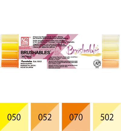 MS-7700/4VYE - Kuretake / ZIG - Zig Brushables Yellow 4 colors set