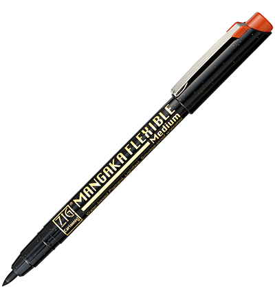 CNMM-065 - Kuretake / ZIG - Mangaka Flexible Medium Brush, Sepia