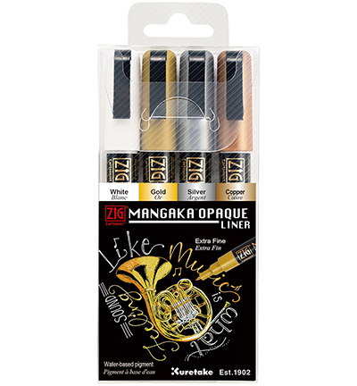 CNMOL/4V - Kuretake / ZIG - Mangaka Opaque Liner 4 color set