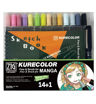 CNKC-2200N/15VS - Kuretake / ZIG - Fine & Brush for Manga, Starter Set