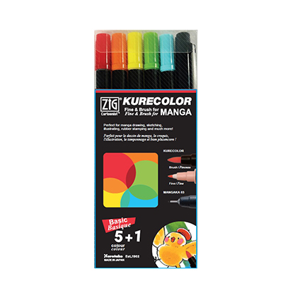 CNKC-2200N/6VBA - Kuretake / ZIG - Fine & Brush for Manga, Basic