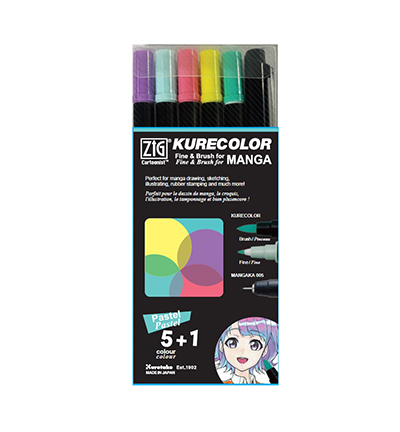 CNKC-2200N/6VPA - Kuretake / ZIG - Fine & Brush for Manga, Pastel