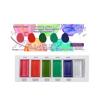 MC20GN3/5V - Kuretake / ZIG - Granulating Colors 3, 5 Colors set