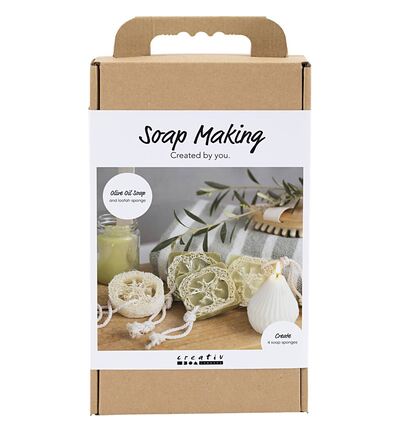 9772643 - Creativ Company - Hobbyset Zeep Maken, loofah, olijfgroen