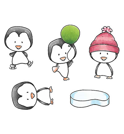 AC1071 - C.C.Designs - Rubber Stamp Penguin Party
