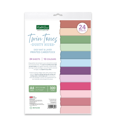 03-10075TTD - Katy Sue Designs - Cardstock imprime mat et superposition - Twin Tones: Dusty Hues