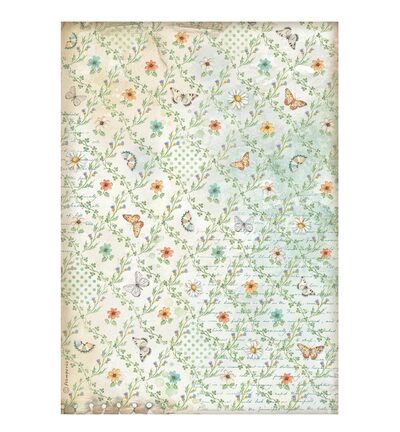 DFSA41097 - Stamperia - Flowers and butterfly pattern