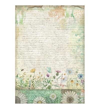 DFSA41098 - Stamperia - Handmade letter with flowers