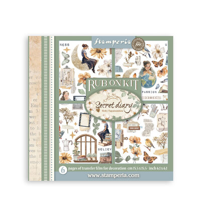 DFLRBX09 - Stamperia - Rub on kit Secret Diary