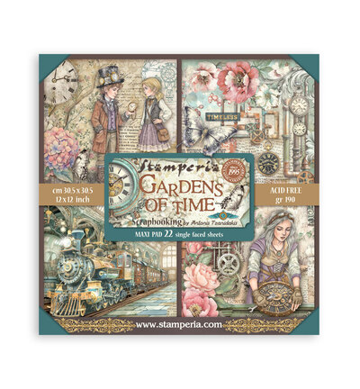 SBBXLB36 - Stamperia - Stamperia Papierblok Groot Enkelzijdig – Gardens of Time