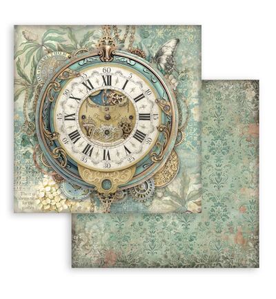 SBB1145 - Stamperia - Stamperia Dubbelzijdig Papier – Gardens of Time Big Clock