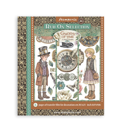 DFLRBXG04 - Stamperia - Stamperia Rub-On Selectie – Gardens of Time