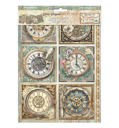 DFSA4XTM - Stamperia - Stamperia Rice Paper A4 Selectie – Gardens of Time