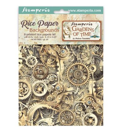 DFSAK6053 - Stamperia - Stamperia Rice Paper Achtergronden A6 Selectie – Gardens of Time