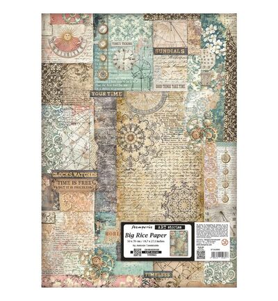 DFSAJB006 - Stamperia - Stamperia Rice Paper 50 x 70 cm – Gardens of Time Mixed Pattern