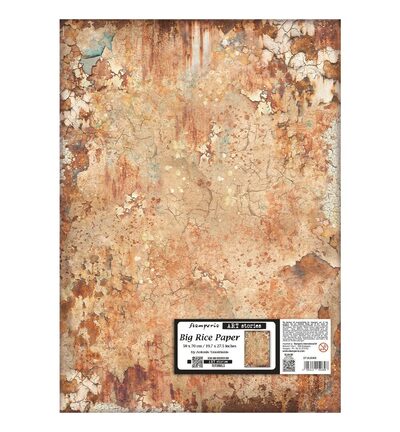 DFSAJB009 - Stamperia - Stamperia Rice Paper 50 x 70 cm – Gardens of Time Rusty Pattern