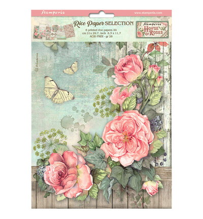 DFSA4XHR - Stamperia - Stamperia Rice Paper A4 Selectie – House of Roses