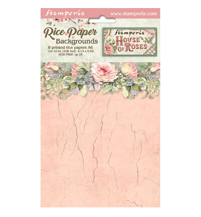 DFSAK6039 - Stamperia - Stamperia Rice Paper Achtergronden A6 Selectie – House of Roses