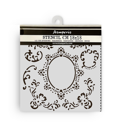 KSTDQ121 - Stamperia - Stamperia Dik Sjabloon 18 x 18 cm – House of Roses Border With Frame