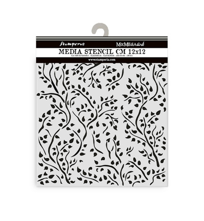 KSTDS33 - Stamperia - Stamperia Dik Sjabloon 12 x 12 cm – House of Roses Branch Pattern