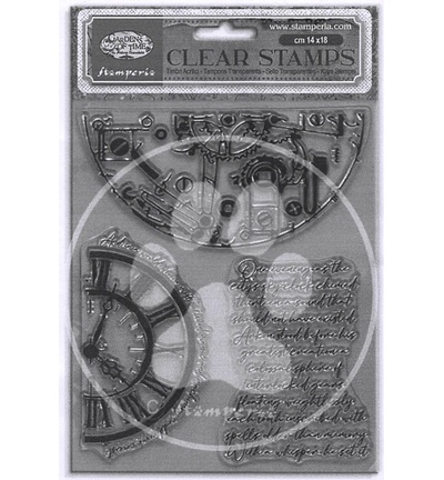 WTK240 - Stamperia - Stamperia Acrylstempel – Gardens of Time Half Clocks
