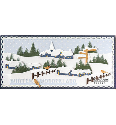 LR0778 - Marianne Design - Tiny's Snowy signpost & fence - Noël, hiver - Detail 1