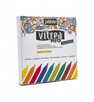 118100 - Pebeo - Markers Assorti set - Pebeo Vitrea 160-Marker set - Detail 1