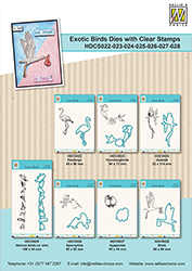Nellies - Flyer Exotic Birds Dies with Clear Stamps